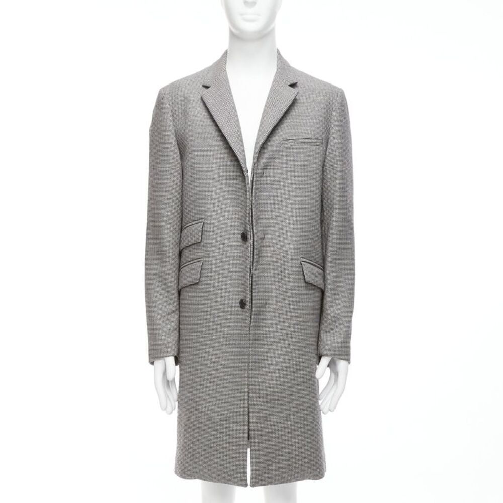 Marni Houndstooth Wool Blend Longline Coat